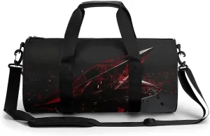 Red Irregular Glass Sport Gym Duffle Travel Bag for Women Men Overnight Weekender Bag with Shoe Compartment,Wet Pocket, 17.7in/9in/9in, style-20