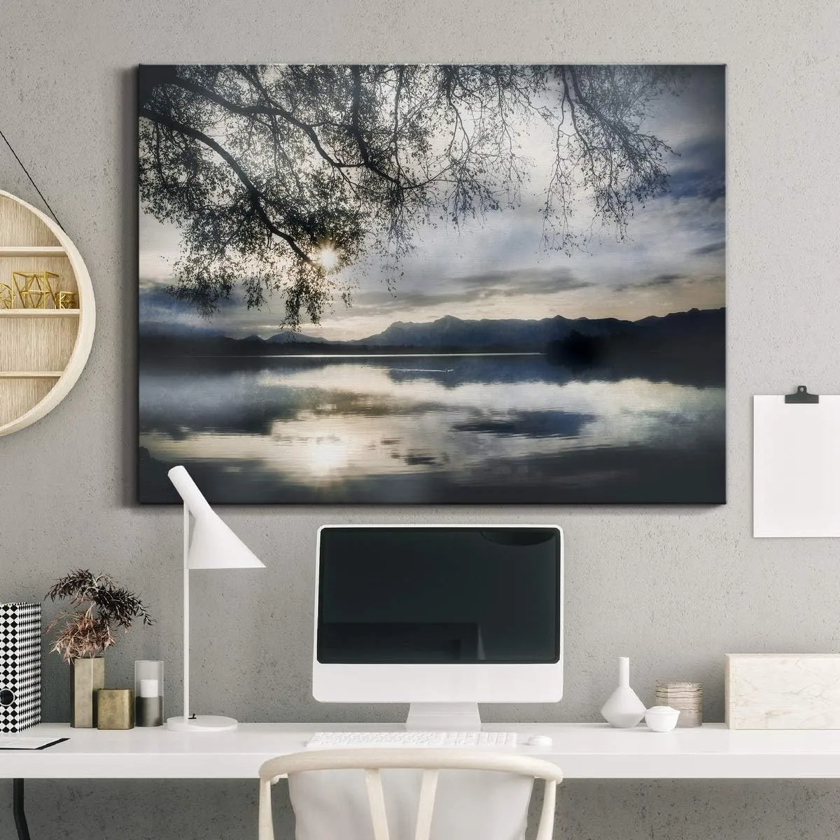 Renditions Gallery Staffelsee Lake Wall Art, Nature Landscape, Scenic Bavaria Germany Outdoor Setting, Premium Gallery Wrapped Canvas, Ready to Hang, 24 in H x 36 in W, Made in America Print
