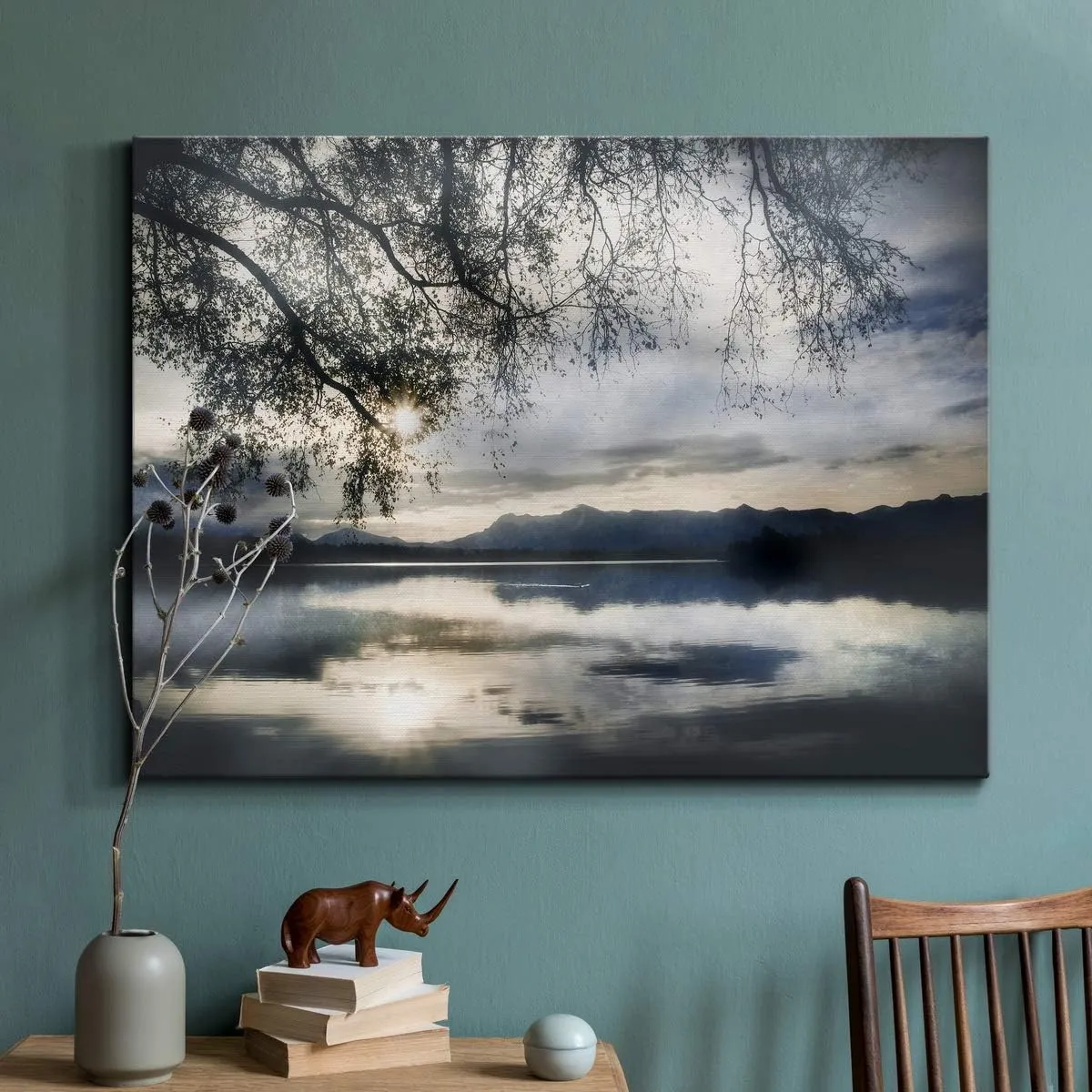 Renditions Gallery Staffelsee Lake Wall Art, Nature Landscape, Scenic Bavaria Germany Outdoor Setting, Premium Gallery Wrapped Canvas, Ready to Hang, 24 in H x 36 in W, Made in America Print