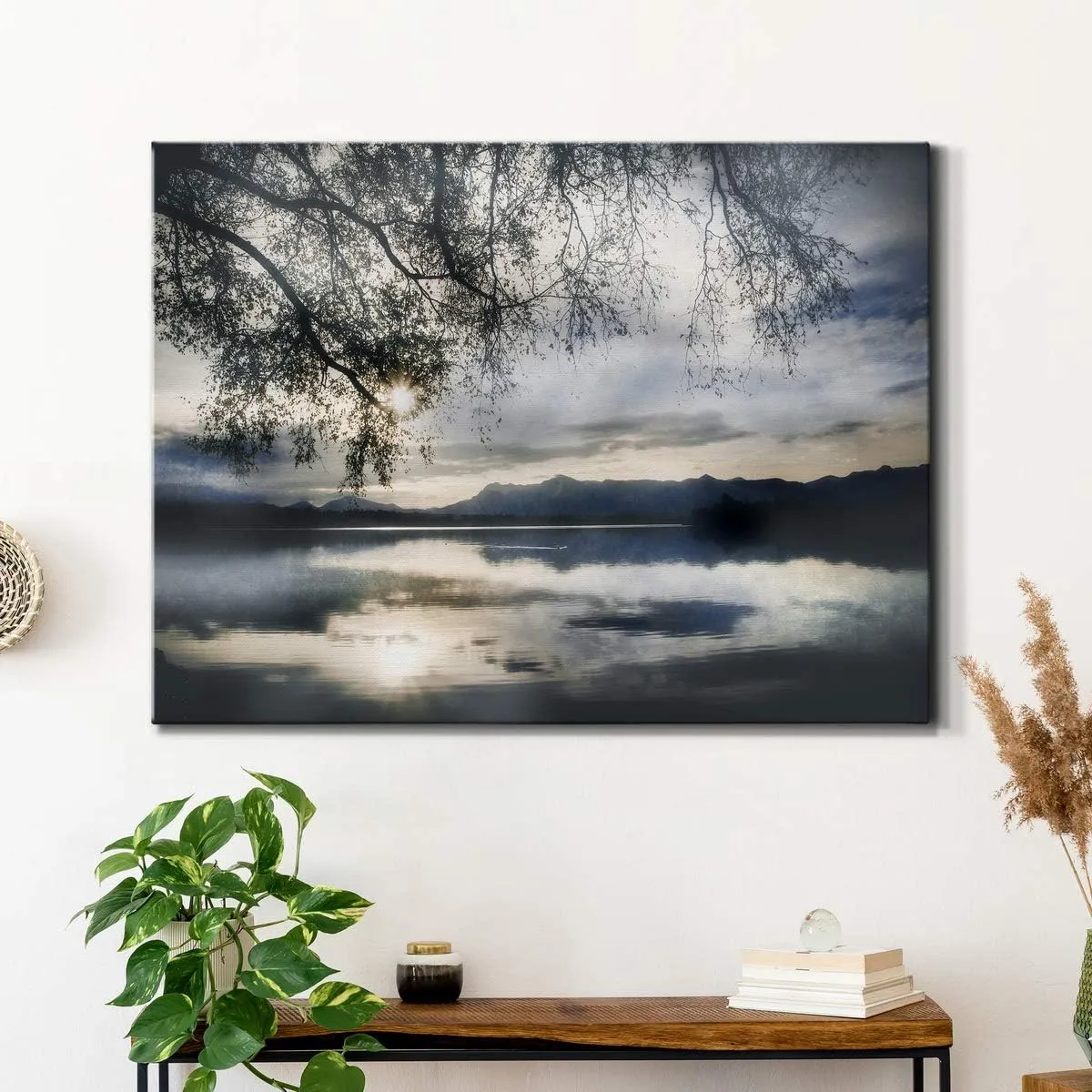 Renditions Gallery Staffelsee Lake Wall Art, Nature Landscape, Scenic Bavaria Germany Outdoor Setting, Premium Gallery Wrapped Canvas, Ready to Hang, 24 in H x 36 in W, Made in America Print