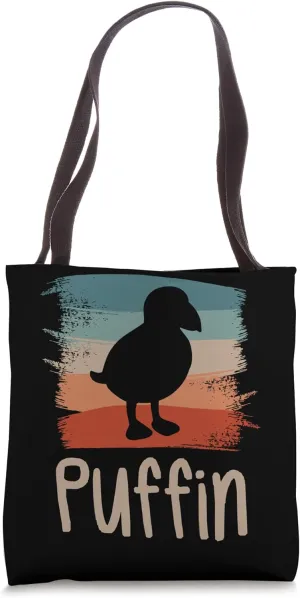 Retro Vintage Puffin Puffins Tote Bag