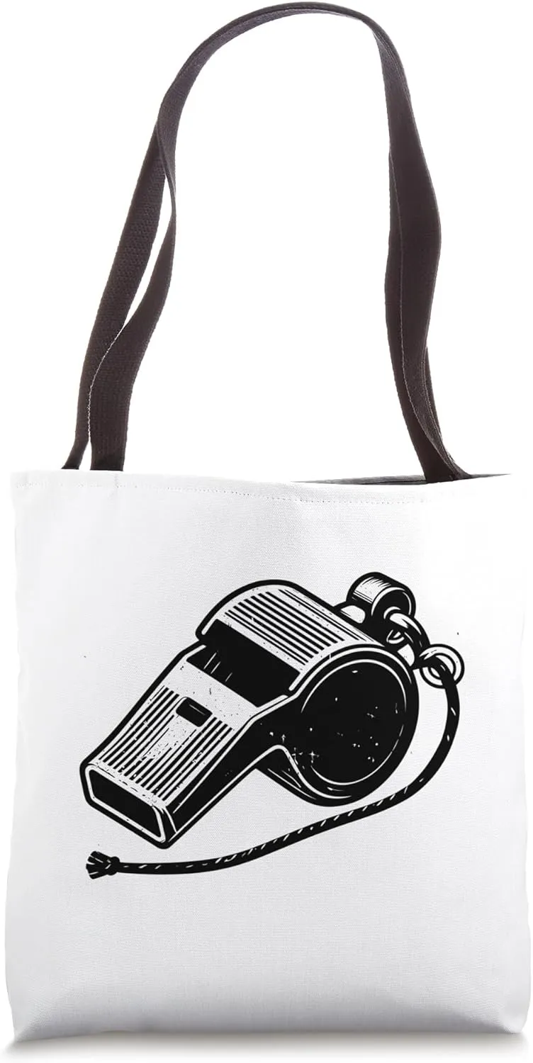 Retro Vintage Referee Coach Whistle Sport Coach Referee Tote Bag
