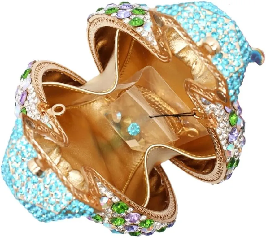 Rhinestone Acrylic Clutch for Women Novelty Vintage Clock Wedding Purse Sparkling Elegant Evening Prom Handbag