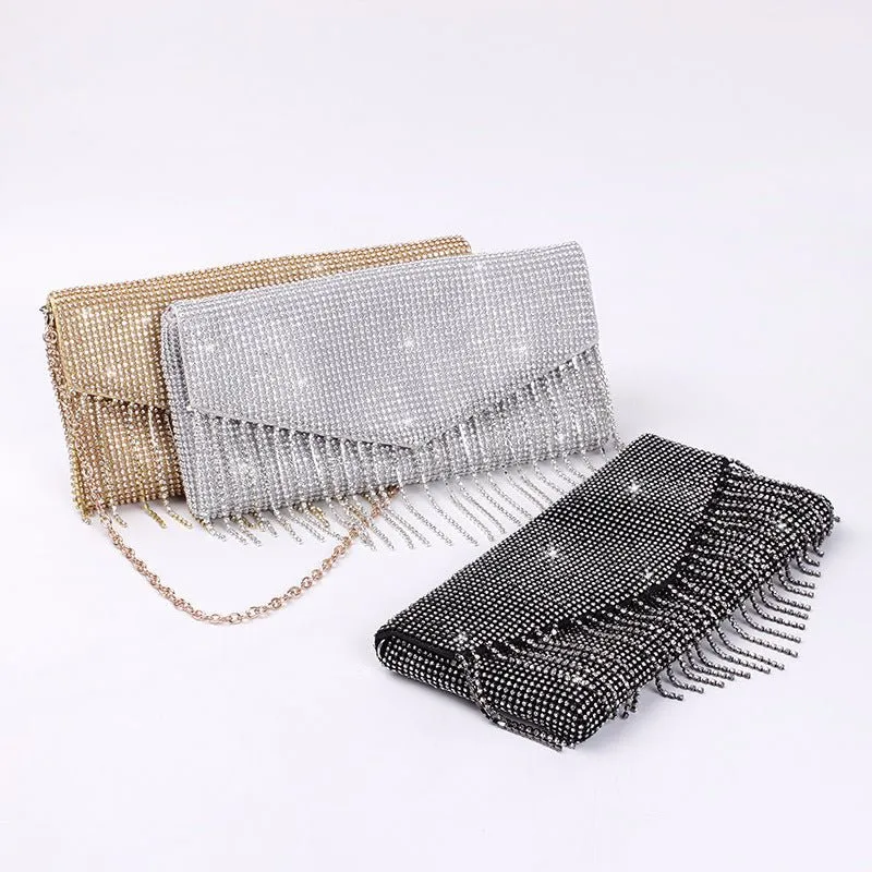 Rhinestone Tassel Crossbody Evening Handbag