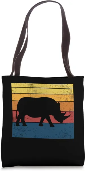 Rhino Rhinoceros Retro Vintage Tote Bag