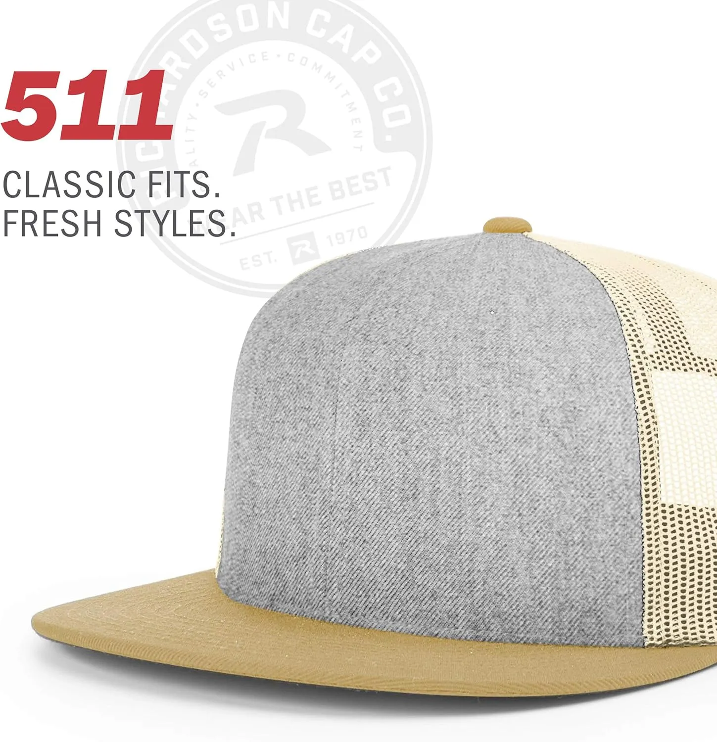 Richardson Unisex 511 Flatbill Trucker Adjustable Snapback Baseball Cap