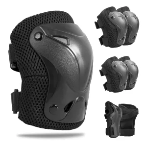 Roller Skate Pads Adult Knee And Elbow Pads For Roller Skating, Wrist Guards Skateboarding Protective Gear Adult Knee Pads For Men Women Skating Pads L