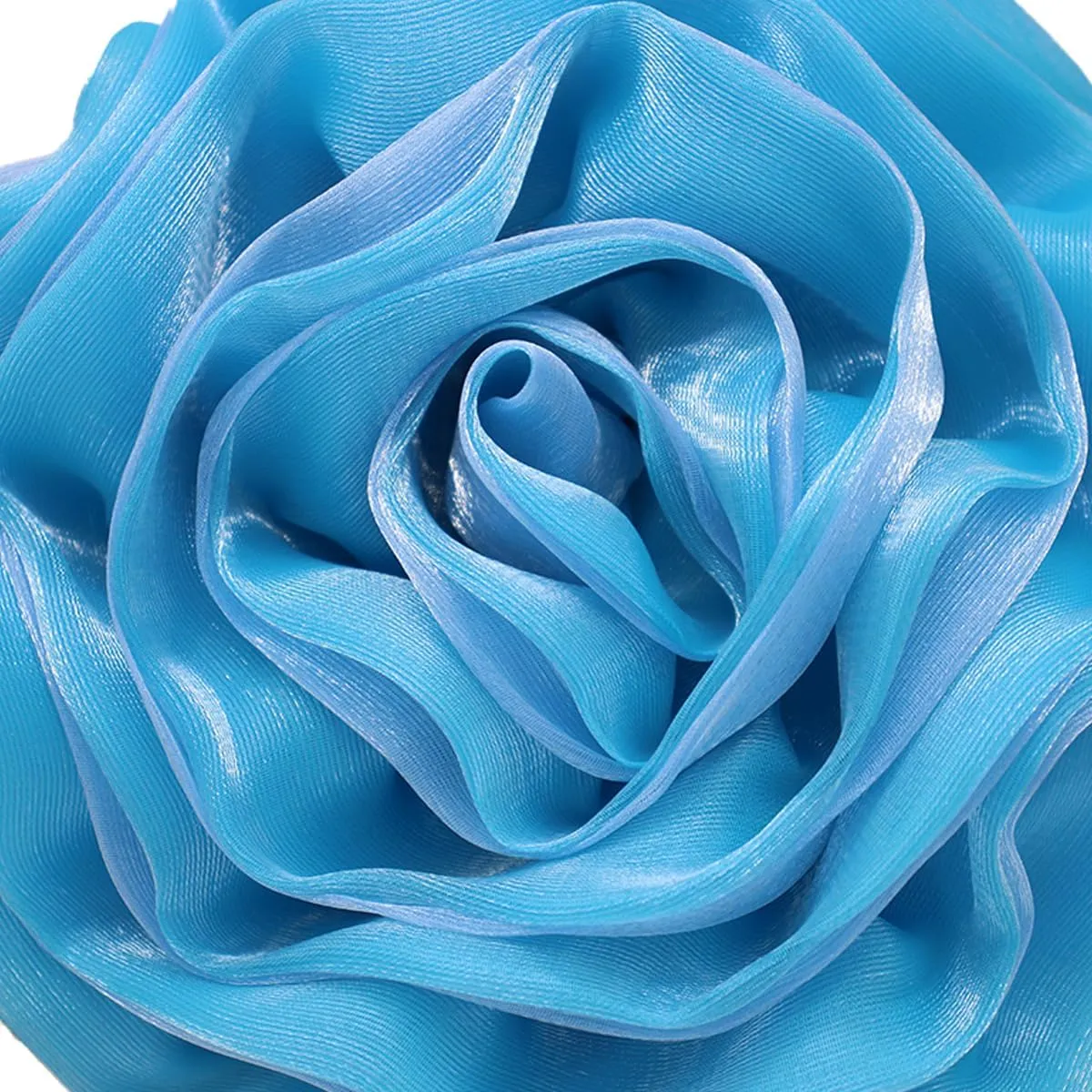 Rose Shaped Evening Bag Soft Satin Clutch Purse Floral Wristlet Handbag for Women Wedding Party Purse