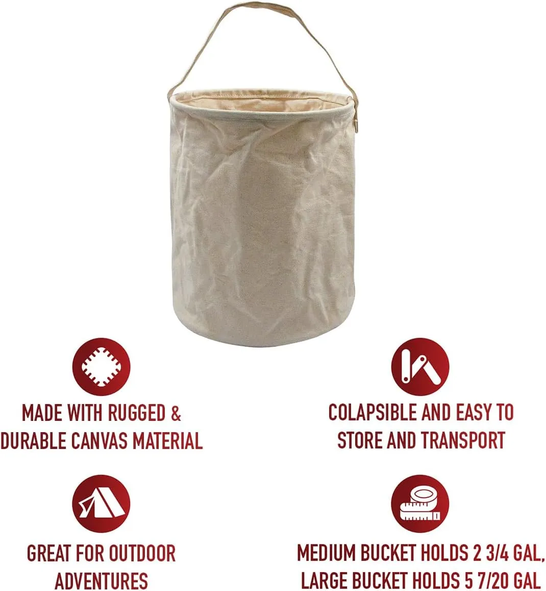 Rothco Canvas Water Bucket, Natural - M (10" x 9")
