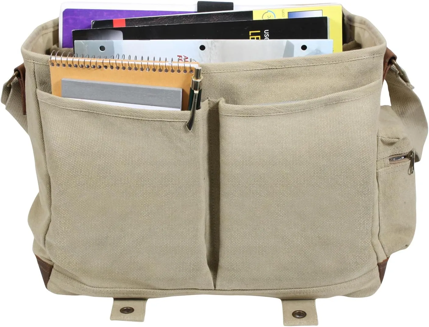 Rothco Vintage Canvas Pathfinder Laptop Bag With Leather Accents