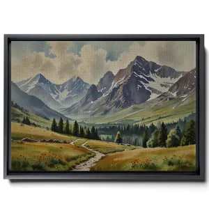 Rustic Mountain, Landscape Print, Mountain Art Print, Rustic Landscape Print, Mountain Canvas, Valley On The Snowy Slopes, Forest Prints, Canvas Prints, Art Prints, Wall Art Decor, Arts
