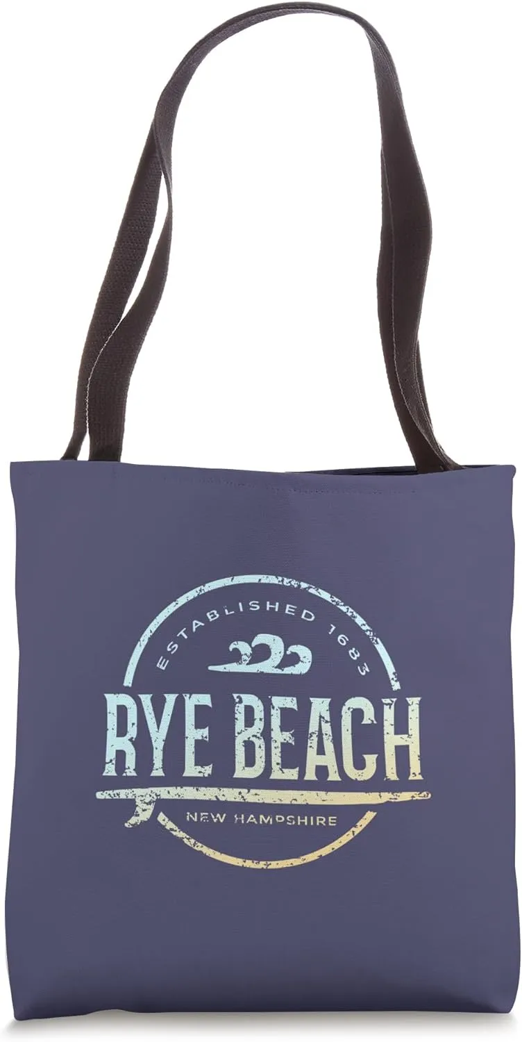 Rye Beach - Retro Rye Beach New Hampshire Vintage Surf Tote Bag