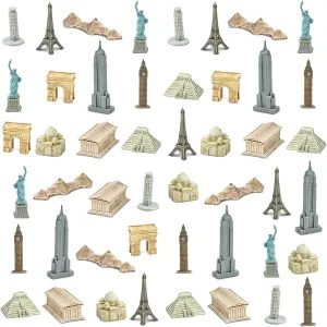 Safari Ltd. Around The World Bulk Bag - Set of Miniature Toy World Landmarks Set - 48 Piece Collection for Boys, Girls & Kids Age 3 