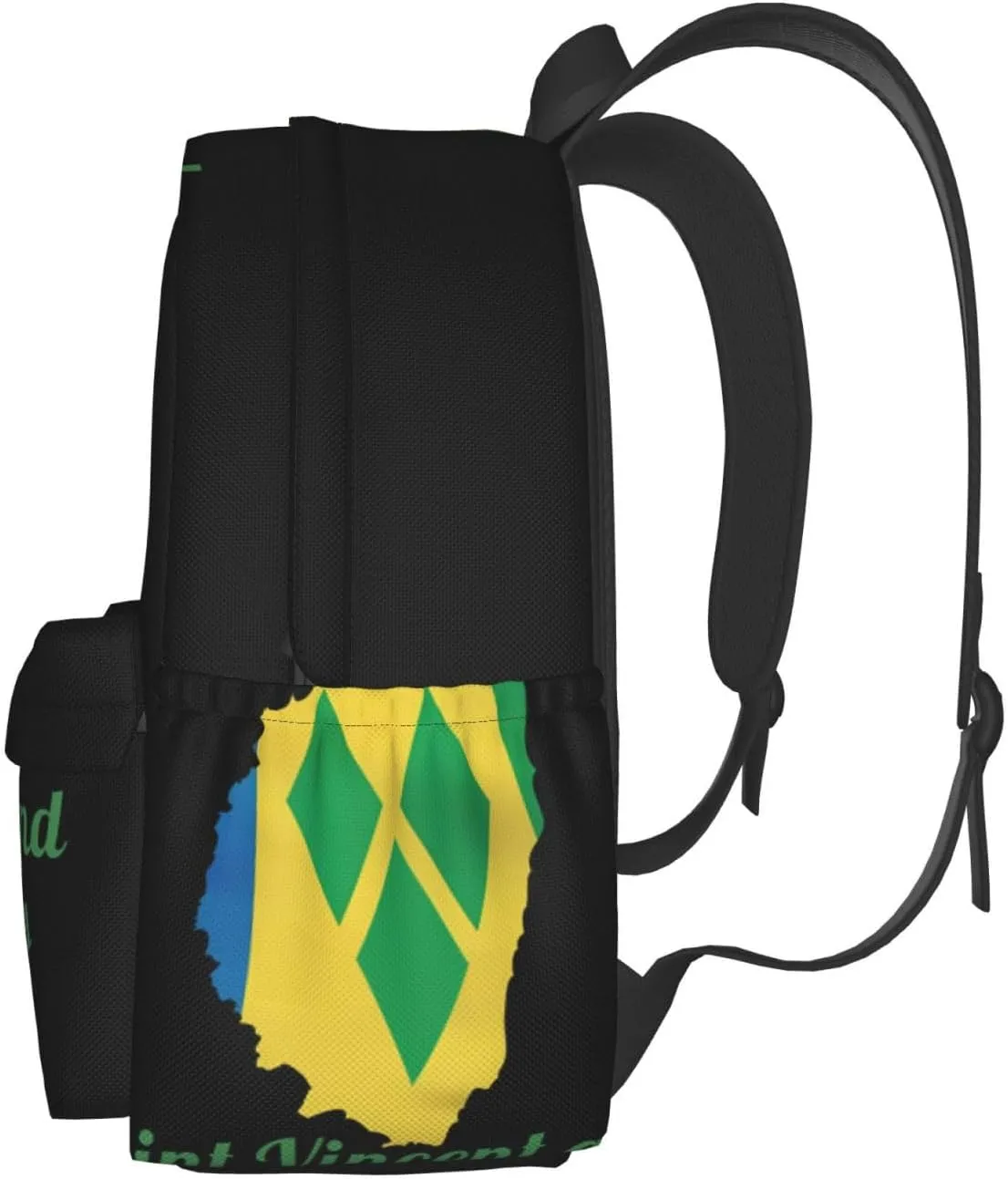 Saint Vincent and the Grenadines Map Flag Casual Backpack Large Capacity Travel Backpacks Laptop Daypack Commuter Rucksack Adjustable Strap Sports Bags for Hiking Biking