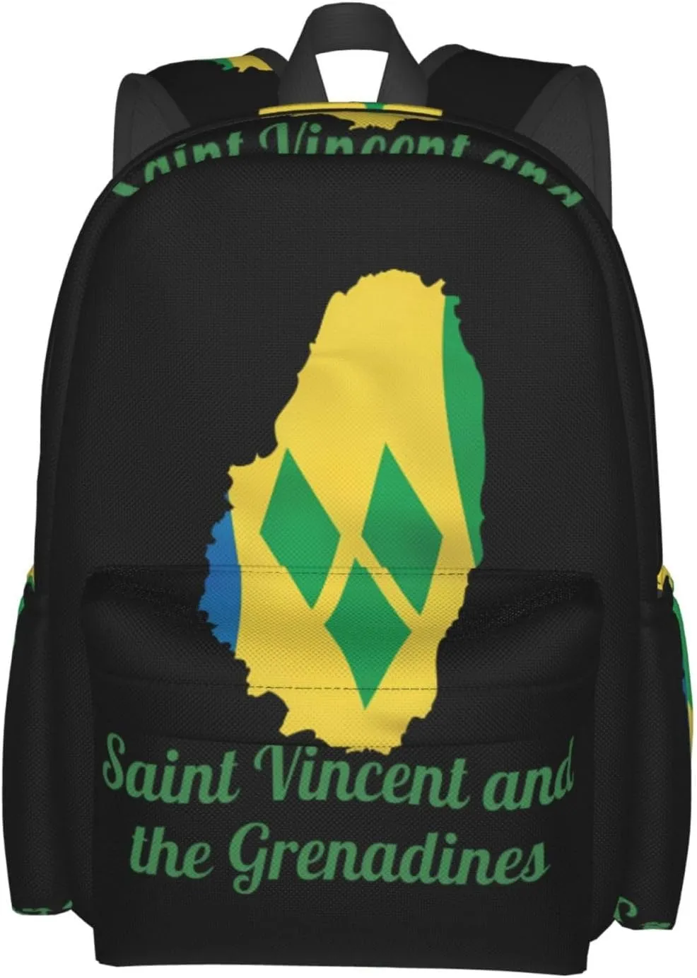 Saint Vincent and the Grenadines Map Flag Casual Backpack Large Capacity Travel Backpacks Laptop Daypack Commuter Rucksack Adjustable Strap Sports Bags for Hiking Biking