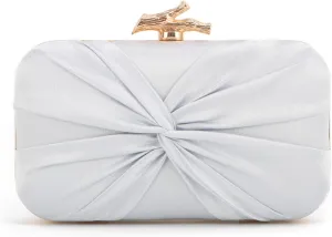 Satin Clutch Purses for Women Pleated Evening Bag Formal with Chain for Party, Wedding and Prom