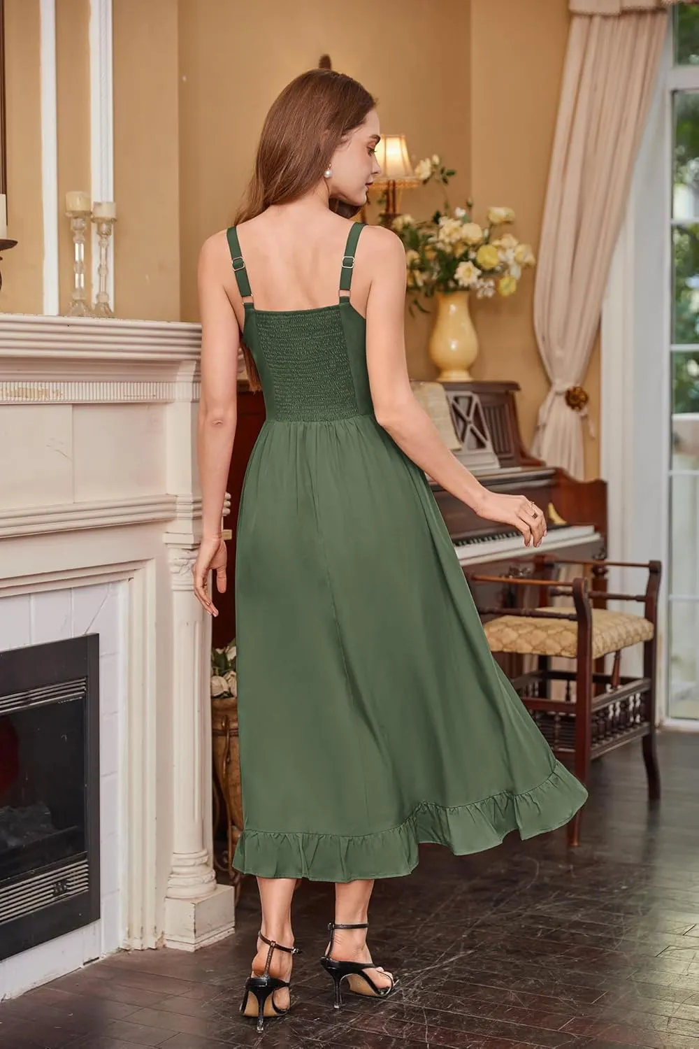 Scarlet Darkness Renaissance Dress Women Summer Sleeveless Corset Sundress with Pockets