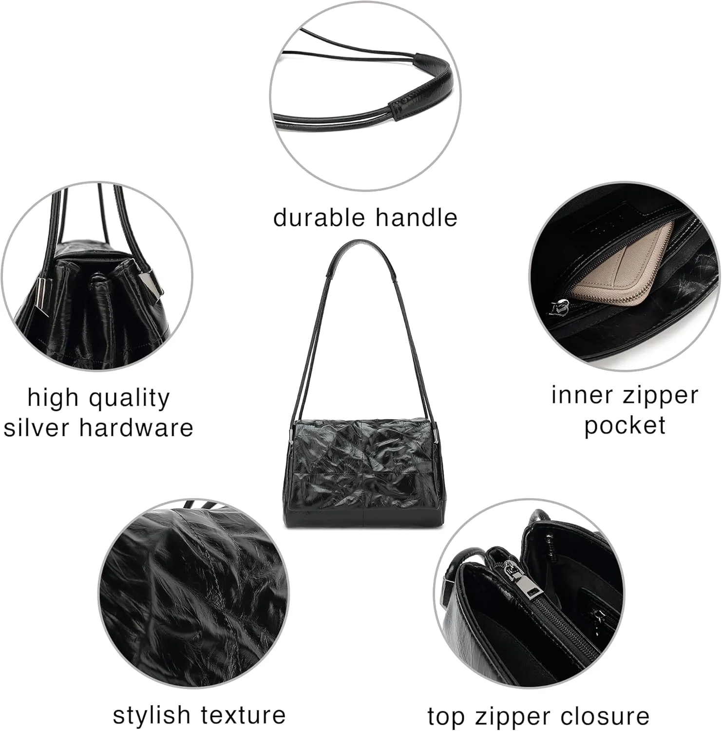 Scarleton Crossbody Bags for Women, Quilted Shoulder Bag Purse, Gold Chain Crossbody Bag Purses for Women, H2117