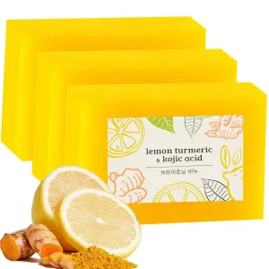 Scentric Glow Turmeric Kojic Soap, 3PCS Natural Handmade Soap, Turmeric Soap Bar for Face and Body, Smooth Skin, Deep Cleansing for Men & Women