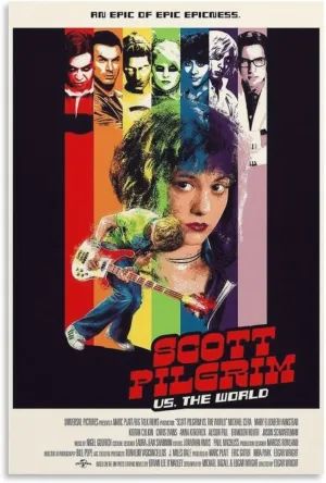 Scott Pilgrim Vs The World Movie Poster Vintage Poster (34) Wall Art Picture Painting Poster Canvas Print Posters Artworks Bedroom Living Room Decor 12x18inch(30x45cm)