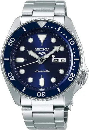 Seiko Automatic Watch for Men - 5 Sports - Day/Date Calendar, LumiBrite Hands and Markers, and Rotating Bezel, 100m Water-Resistant