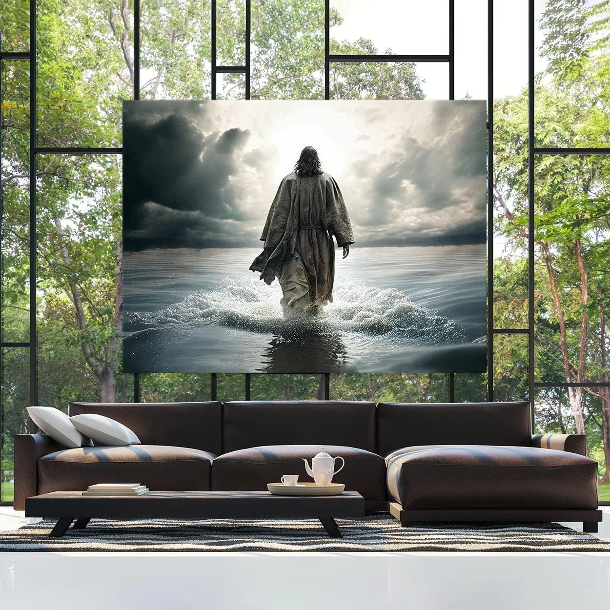 Sense Canvas Jesus 1 Canvas Art - Home Decor Wall Art Print Poster Painting Large 40x30 / 0.75"