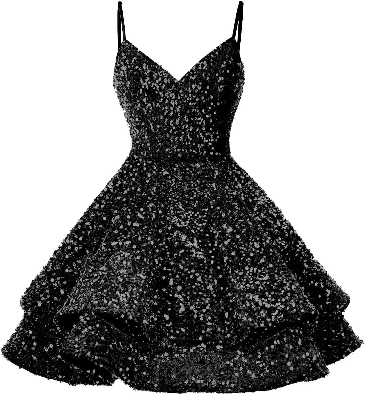 Sequin Homecoming Dresses for Teens Short Prom Dress 2025 Sparkly V Neck Formal Cocktail Party Dress