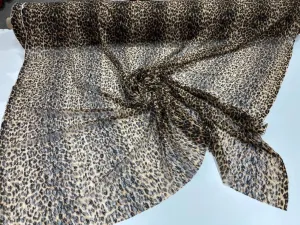 Sheer Exotic Cheetah Design Print on Power Mesh 4-Way Stretch 58/60” Sold by the Yard