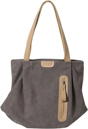 Shoulder Bag for Women Canvas Handbag Large Capacity Top Handle Bag Multi-Pockets Tote Bag Casual Hobo Bag