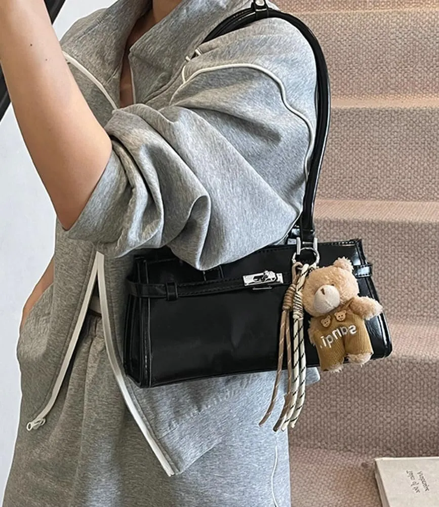 Shoulder Bags for Women Patent PU Leather Handbags Trendy Purse Vintage Y2k Small Satchel Tote