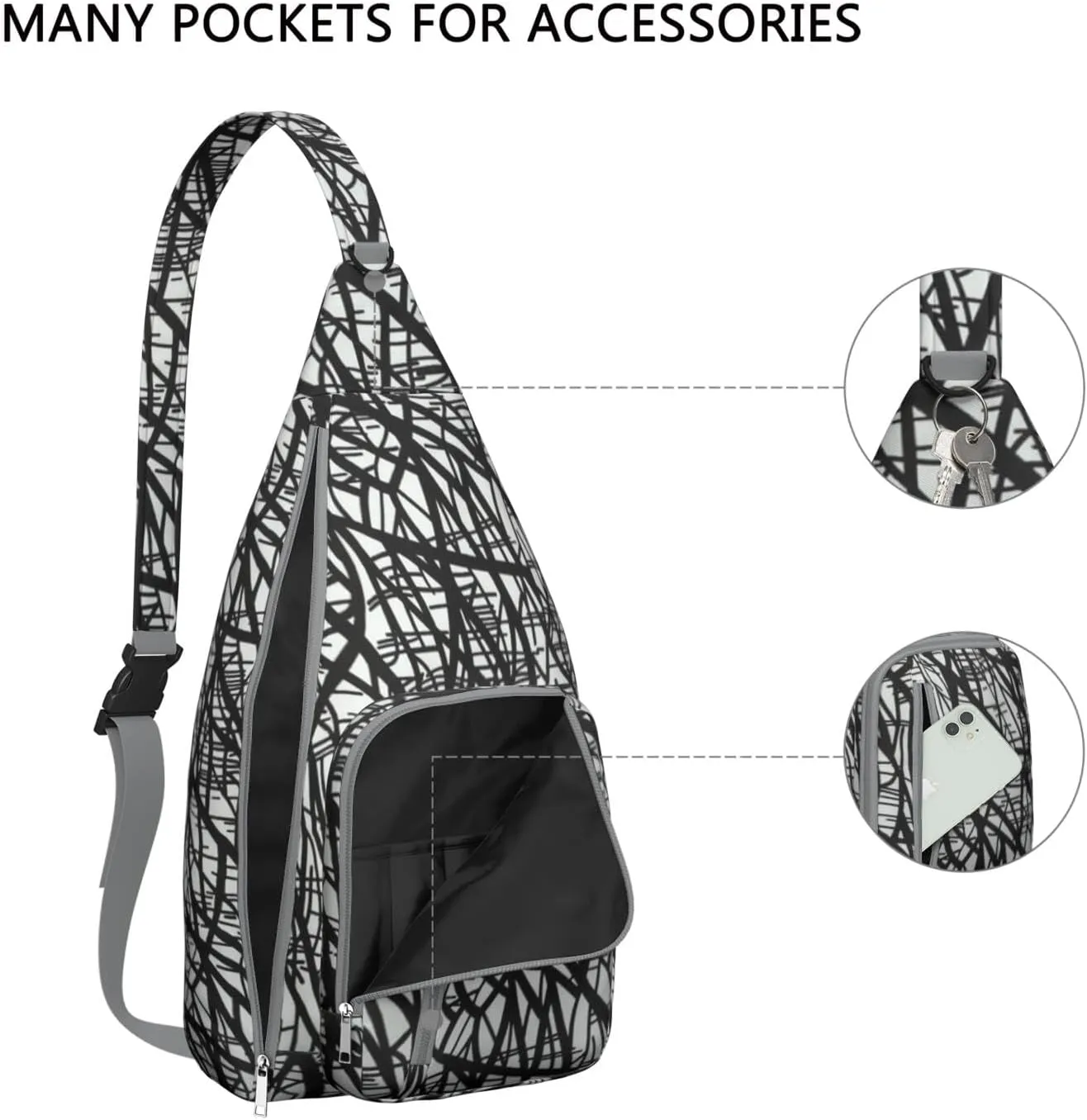 Shoulder Sling Crossbody Casual Chest Bag For Travel Sports Running,Backpack for Men & Women Lightweight Sports BagCrossbody Concealed Carry,Abstract Shoulder Bag Waterproof Chest Bag