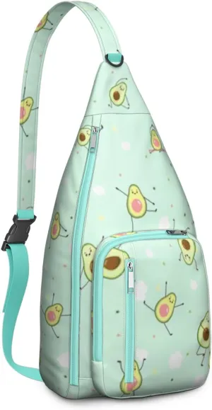 Shoulder Sling Crossbody Casual Chest Bag For Travel Sports Running,Backpack for Men & Women Lightweight Sports BagCrossbody Concealed Carry,Avocado Shoulder Bag Waterproof Chest Bag