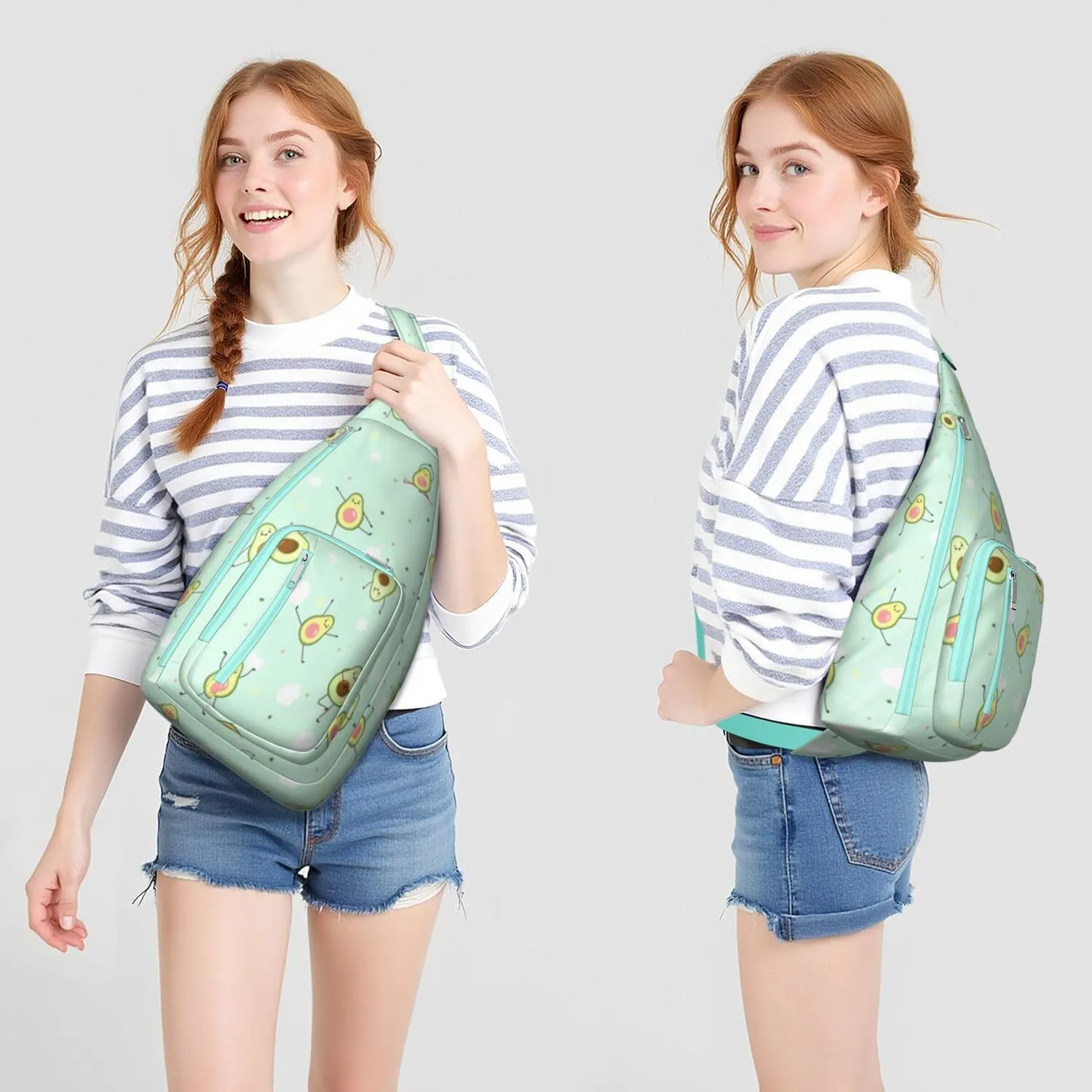 Shoulder Sling Crossbody Casual Chest Bag For Travel Sports Running,Backpack for Men & Women Lightweight Sports BagCrossbody Concealed Carry,Avocado Shoulder Bag Waterproof Chest Bag