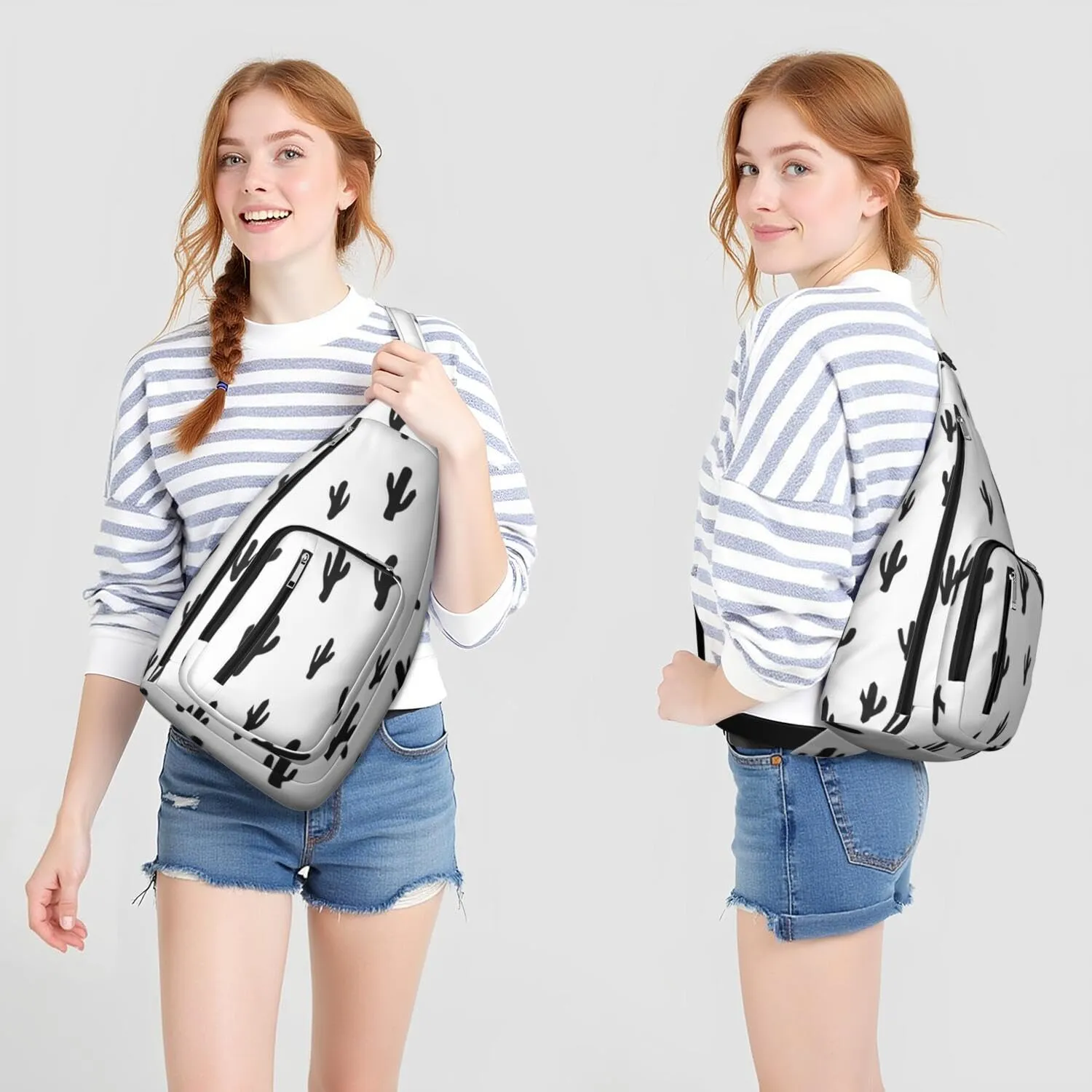 Shoulder Sling Crossbody Casual Chest Bag For Travel Sports Running,Backpack for Men & Women Lightweight Sports BagCrossbody Concealed Carry,Cactus Shoulder Bag Waterproof Chest Bag