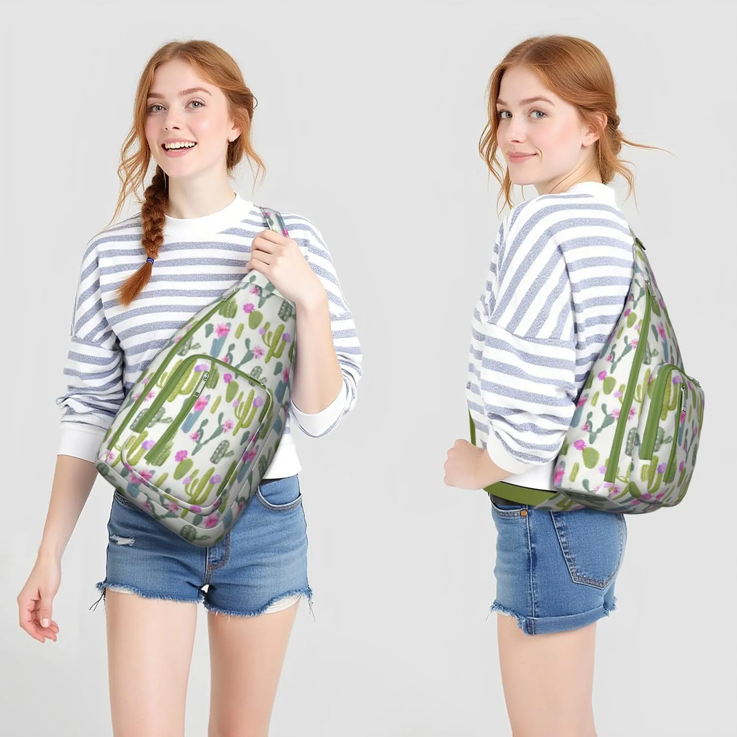 Shoulder Sling Crossbody Casual Chest Bag For Travel Sports Running,Backpack for Men & Women Lightweight Sports BagCrossbody Concealed Carry,Cactus Shoulder Bag Waterproof Chest Bag