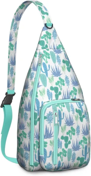 Shoulder Sling Crossbody Casual Chest Bag For Travel Sports Running,Backpack for Men & Women Lightweight Sports BagCrossbody Concealed Carry,Cactus Shoulder Bag Waterproof Chest Bag
