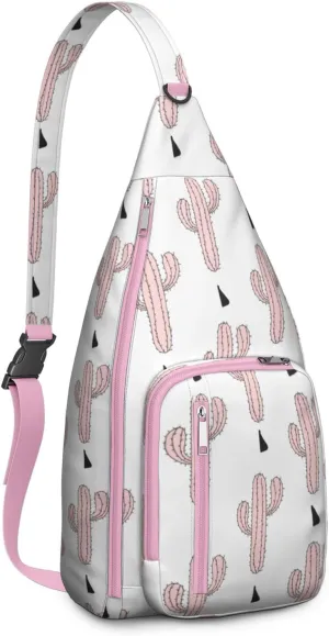 Shoulder Sling Crossbody Casual Chest Bag For Travel Sports Running,Backpack for Men & Women Lightweight Sports BagCrossbody Concealed Carry,Cactus Shoulder Bag Waterproof Chest Bag