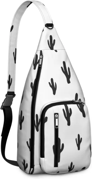 Shoulder Sling Crossbody Casual Chest Bag For Travel Sports Running,Backpack for Men & Women Lightweight Sports BagCrossbody Concealed Carry,Cactus Shoulder Bag Waterproof Chest Bag