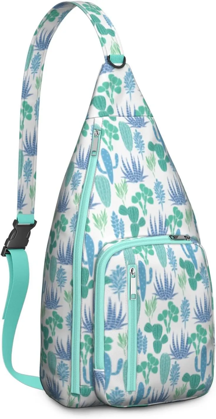 Shoulder Sling Crossbody Casual Chest Bag For Travel Sports Running,Backpack for Men & Women Lightweight Sports BagCrossbody Concealed Carry,Cactus Shoulder Bag Waterproof Chest Bag