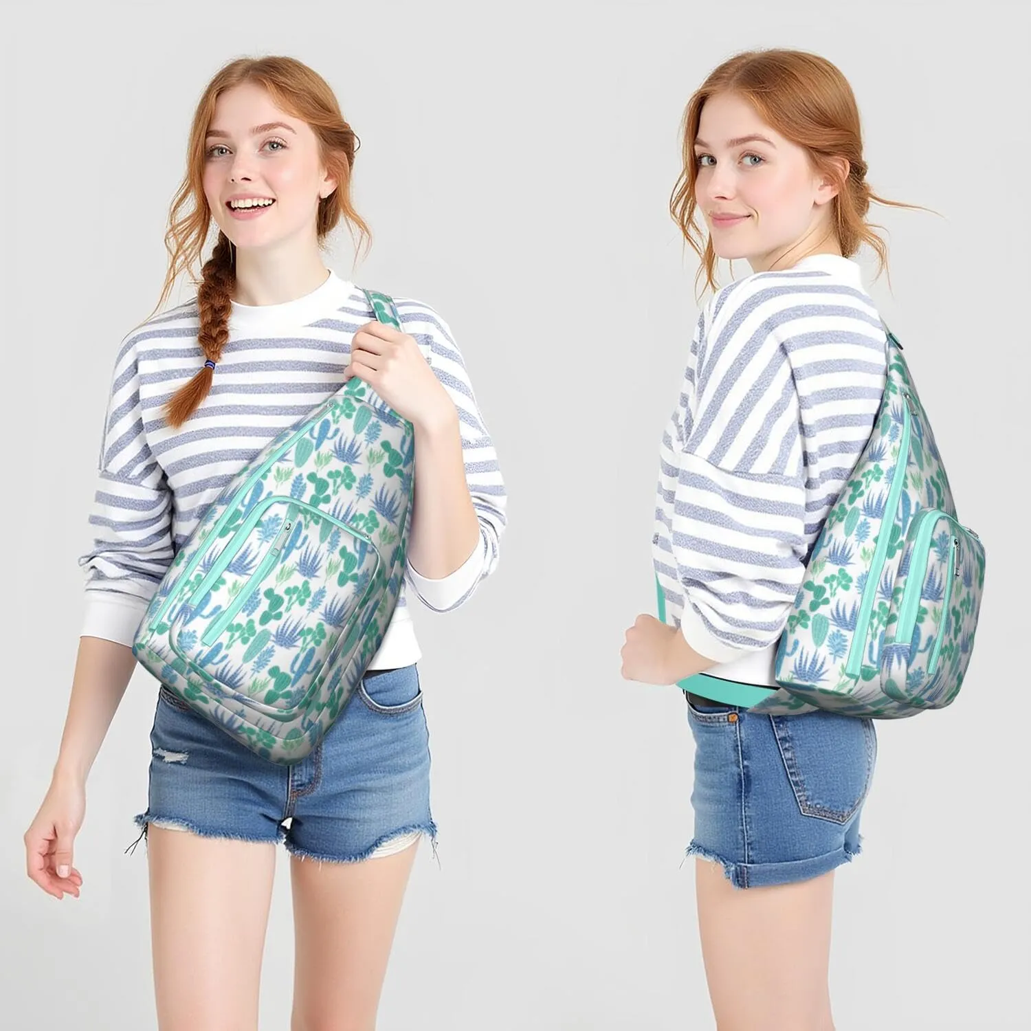 Shoulder Sling Crossbody Casual Chest Bag For Travel Sports Running,Backpack for Men & Women Lightweight Sports BagCrossbody Concealed Carry,Cactus Shoulder Bag Waterproof Chest Bag