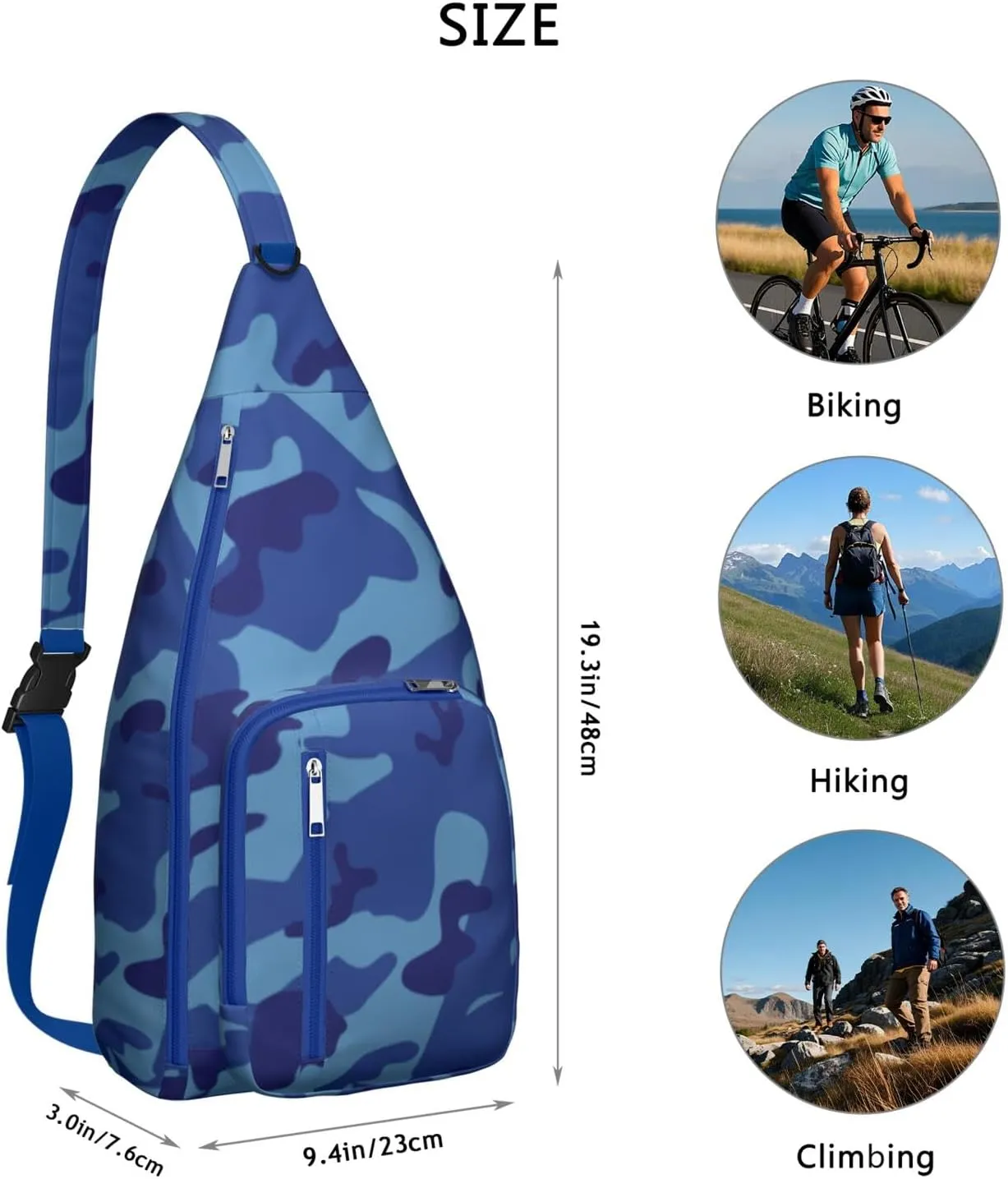 Shoulder Sling Crossbody Casual Chest Bag For Travel Sports Running,Backpack for Men & Women Lightweight Sports BagCrossbody Concealed Carry,Camo Shoulder Bag Waterproof Chest Bag