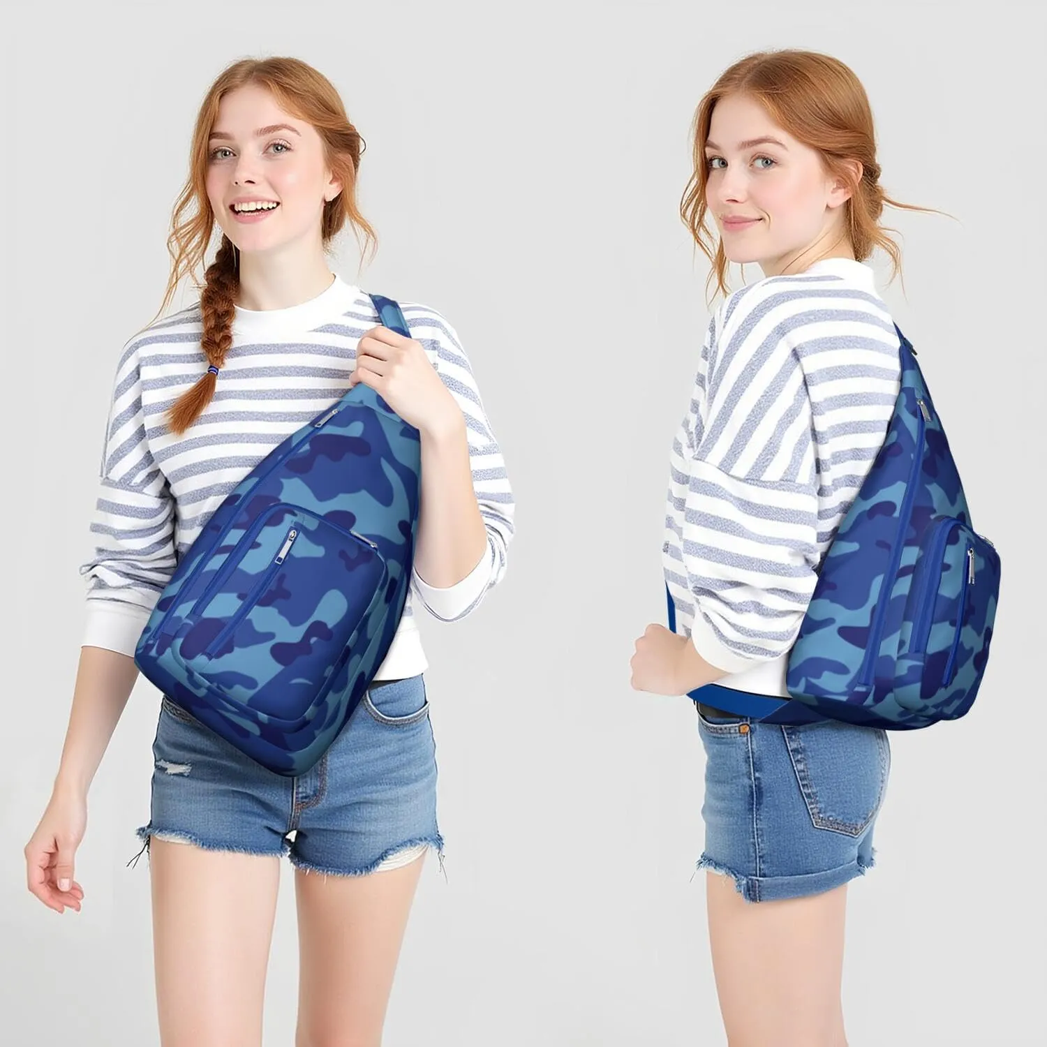 Shoulder Sling Crossbody Casual Chest Bag For Travel Sports Running,Backpack for Men & Women Lightweight Sports BagCrossbody Concealed Carry,Camo Shoulder Bag Waterproof Chest Bag