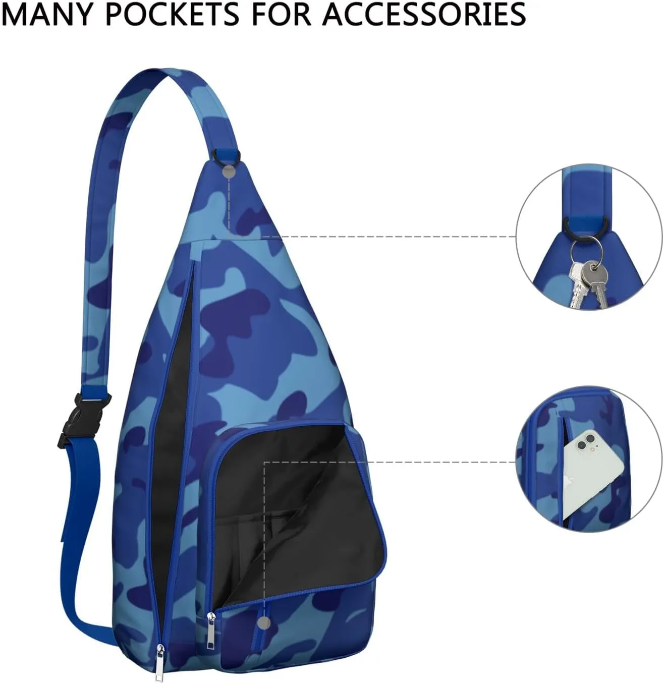 Shoulder Sling Crossbody Casual Chest Bag For Travel Sports Running,Backpack for Men & Women Lightweight Sports BagCrossbody Concealed Carry,Camo Shoulder Bag Waterproof Chest Bag