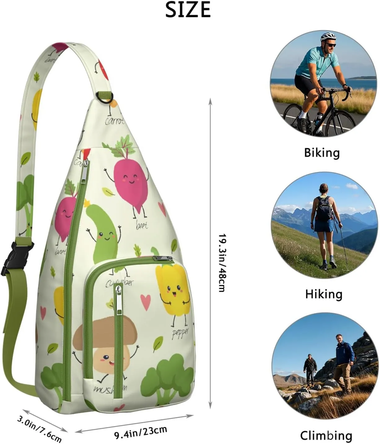 Shoulder Sling Crossbody Casual Chest Bag For Travel Sports Running,Backpack for Men & Women Lightweight Sports BagCrossbody Concealed Carry,Chili Shoulder Bag Waterproof Chest Bag