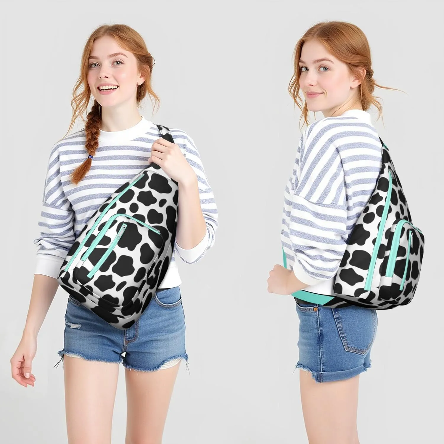 Shoulder Sling Crossbody Casual Chest Bag For Travel Sports Running,Backpack for Men & Women Lightweight Sports BagCrossbody Concealed Carry,Cow Shoulder Bag Waterproof Chest Bag