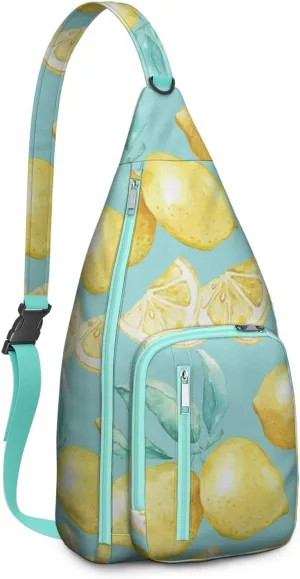 Shoulder Sling Crossbody Casual Chest Bag For Travel Sports Running,Backpack for Men & Women Lightweight Sports BagCrossbody Concealed Carry,Lemon Shoulder Bag Waterproof Chest Bag