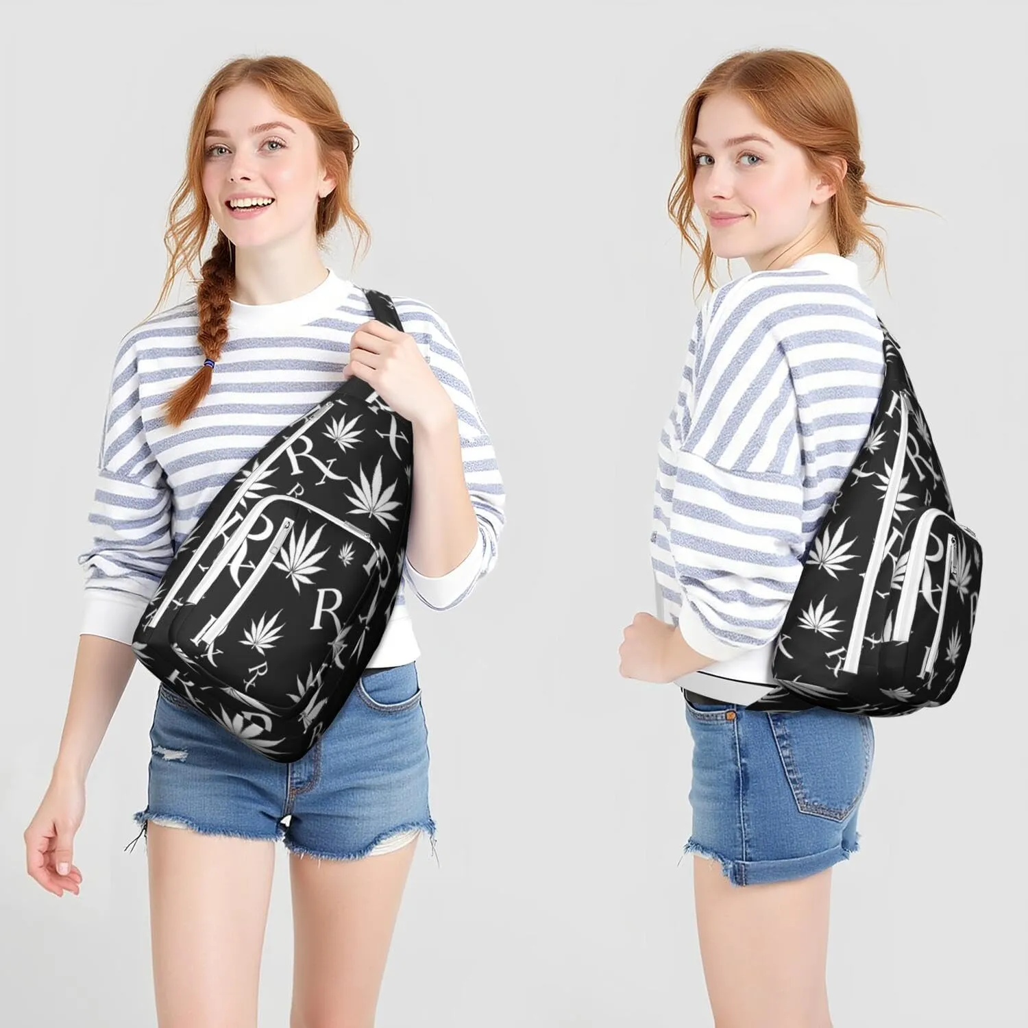 Shoulder Sling Crossbody Casual Chest Bag For Travel Sports Running,Backpack for Men & Women Lightweight Sports BagCrossbody Concealed Carry,Marijuana Leaf Shoulder Bag Waterproof Chest Bag