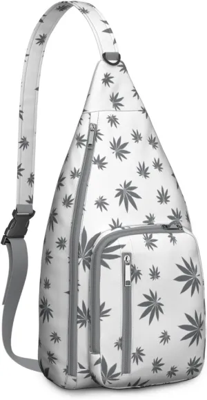 Shoulder Sling Crossbody Casual Chest Bag For Travel Sports Running,Backpack for Men & Women Lightweight Sports BagCrossbody Concealed Carry,Marijuana Leaf Shoulder Bag Waterproof Chest Bag