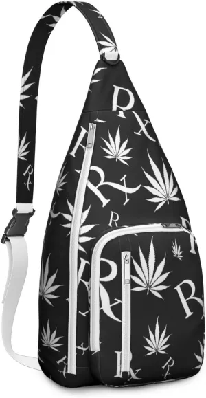 Shoulder Sling Crossbody Casual Chest Bag For Travel Sports Running,Backpack for Men & Women Lightweight Sports BagCrossbody Concealed Carry,Marijuana Leaf Shoulder Bag Waterproof Chest Bag