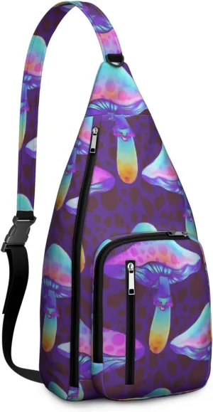 Shoulder Sling Crossbody Casual Chest Bag For Travel Sports Running,Backpack for Men & Women Lightweight Sports BagCrossbody Concealed Carry,Mushroom Shoulder Bag Waterproof Chest Bag